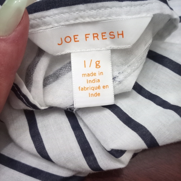 Joe Fresh Navy and White Striped Top - Picture 2 of 2